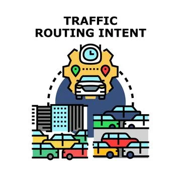 Traffic routing intent optimizing urban transportation management Stock Illustration