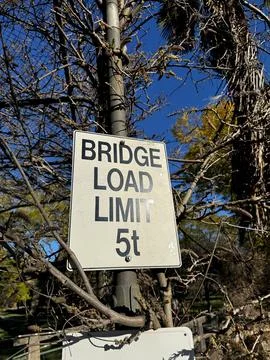 Traffic rule for bridge load limit Stock Photos