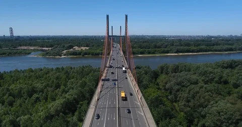 Traffic Running On A Freeway. Aerial View Stock Footage 90604655