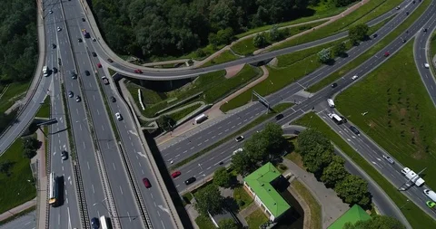 Traffic Running The Freeway Intersection Stock Footage 90602264