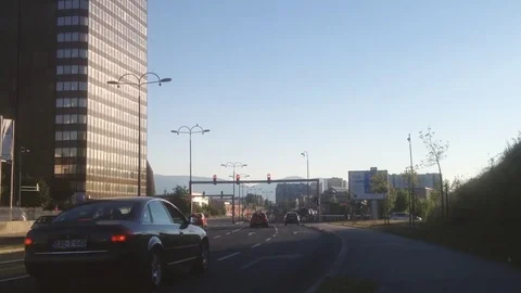 Traffic rush on the city avenue. Stock Footage 80574105