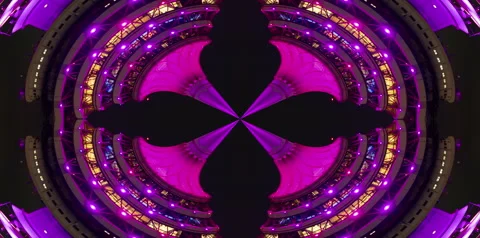 Traffic rush light trails made into abstract tiny planet pattern Stock Footage 309055904