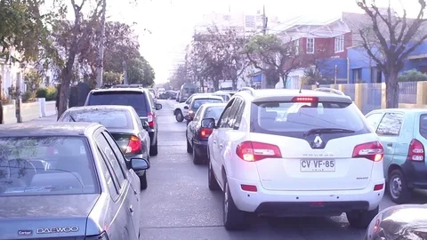 Traffic in Santiago Stock Footage 77100908