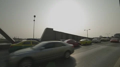 Traffic on Saphan Phut (Slow Motion) Stock Footage 48620984