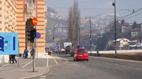 Traffic Sarajevo 스톡 동영상 46939118