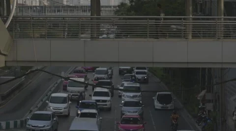 Traffic in Sathorn District Stock Footage 48200971