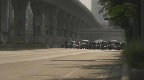 Traffic in Sathorn District (Slow Motion) Stock Footage 48620266