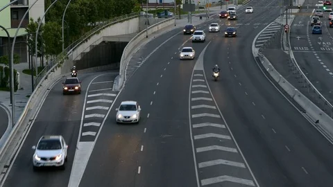 Traffic scene  at dusk.Time Lapse Stock Footage 78091388