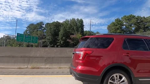 Traffic scenery on highway 78 Red SUV passes Stock Footage 152000765