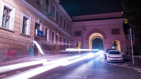 Traffic at Schei Gate time-lapse, Brasov Stock Footage 55249687