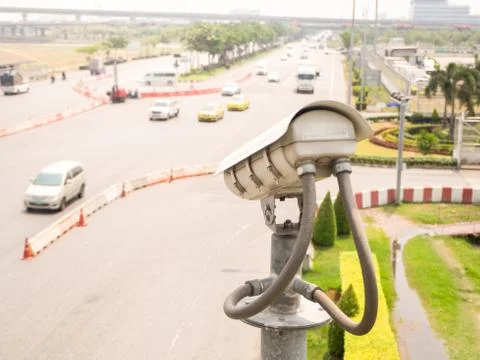The traffic security CCTV camera Foto stock