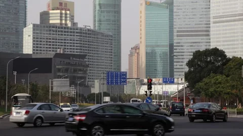 Traffic in Shanghai Видео 983834