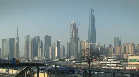 Traffic in Shanghai Video stock 12734236