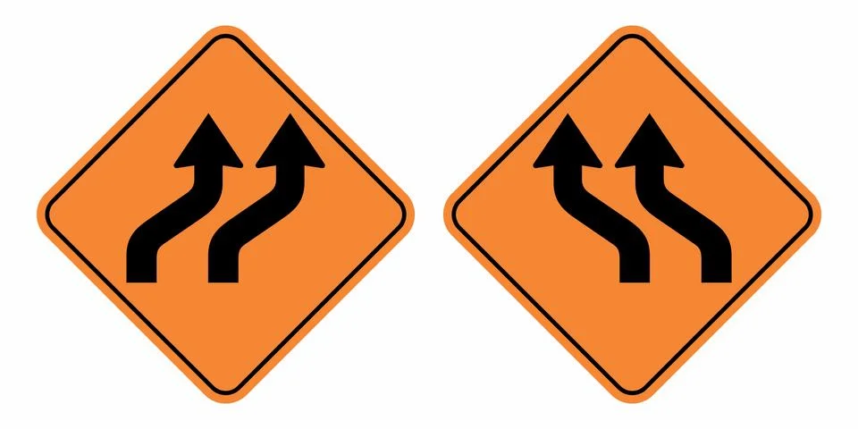 Traffic shift signs Stock Illustration