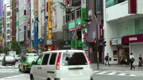 Traffic in Shinjuku Tokyo, Japan Stock Footage