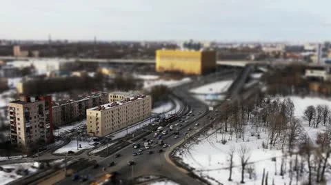 Traffic shot with tilt shift effect Stock Footage 22123394