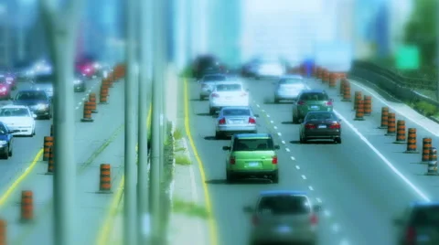 Traffic shot in a tilt shift style (no logos or auto makes discernible) Stock Footage 41783895