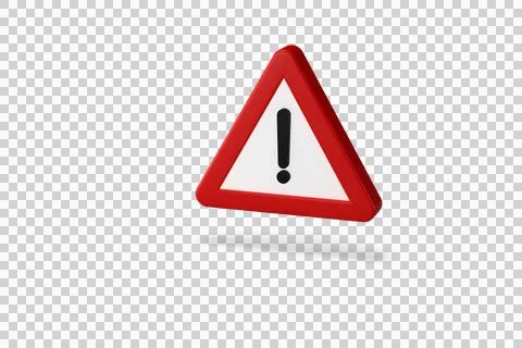 Traffic sign, 3d render. Other dangers, beware highway traffic code. Illustrazione stock