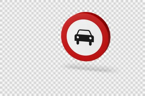 Traffic sign, 3d render. Prohibited entry to vehicles motor Stock Illustration