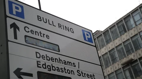Traffic Sign in Birmingham, UK Stock Footage 59555967