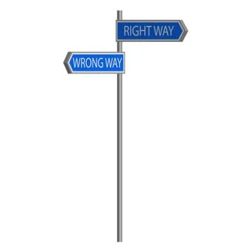 Traffic sign choice of path in 3D Stock Illustration