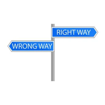 Traffic sign choice of path Stock Illustration