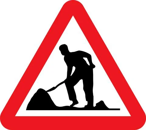 Traffic sign construction zone. Illustrazione stock