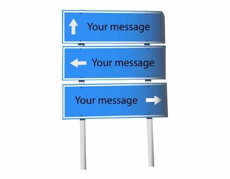 Traffic sign, Flat Geometric Shape, Blank banner frame on a metal pole isolated Stock Illustration