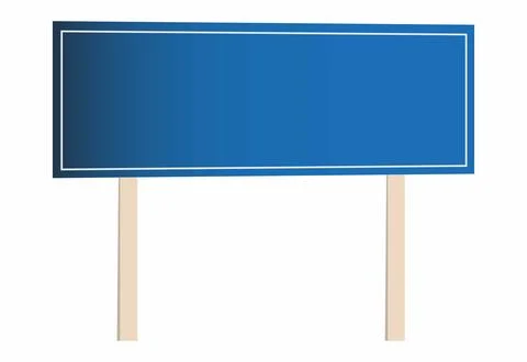 Traffic sign, Flat Geometric Shape, Blank banner frame on a metal pole isolated Stock Illustration