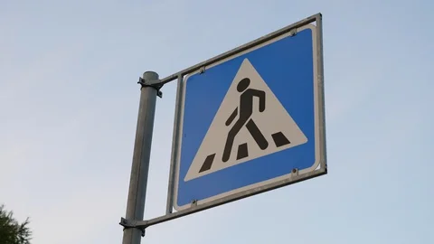 Traffic sign footpath, closeup Stock Footage 91208238