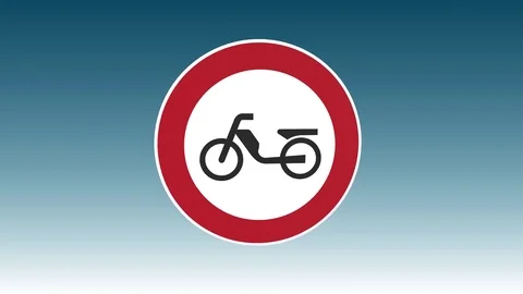 Traffic Sign, Mopeds Prohibited Video stock 70320045