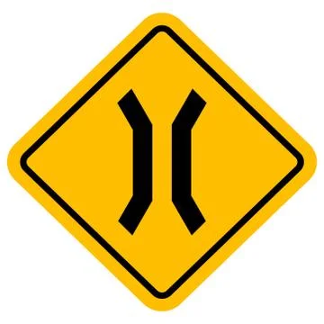 Traffic sign narrow bridge vector illustration.Warning symbol. Stock Illustration