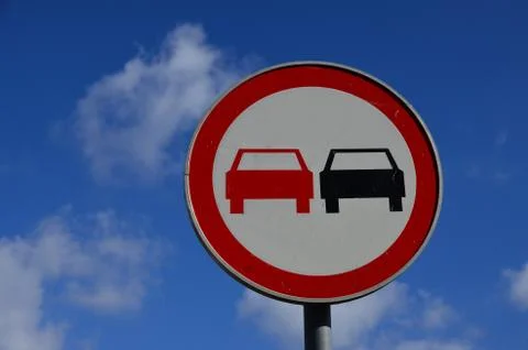 Traffic sign overtaking Stock Photos
