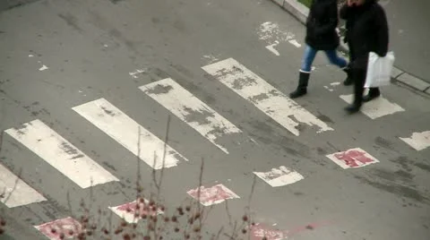 Traffic sign for pedestrians Stock Footage 22100340
