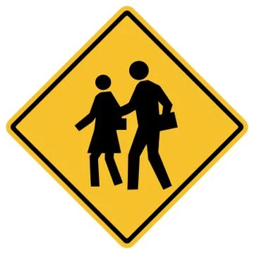 Traffic sign- school zone warning board. Stock Illustration