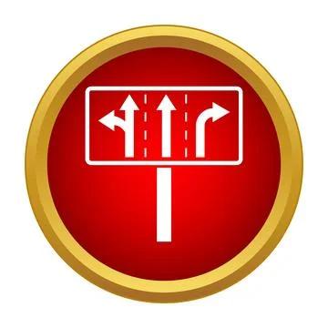 Traffic sign showing multiple lane direction arrows Stock Illustration