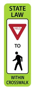 Traffic sign State Low Yield To Pedestrians In Crosswalk Stock Illustration