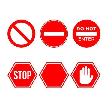 Traffic sign stop set. Vector illustration. on white background - Vector Stock Illustration