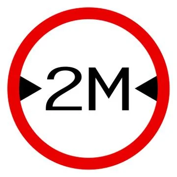 Traffic sign width limit 2 meters vector illustration Stock Illustration