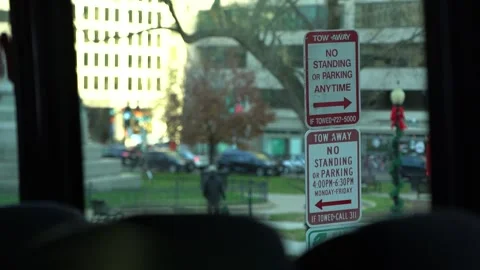Traffic sign from a window Stock Footage 297494292