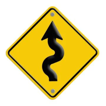 Traffic sign zigzag isolate on white background Stock Illustration