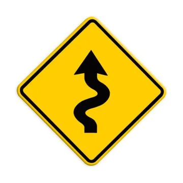 Traffic sign zigzag isolate on white background Stock Illustration
