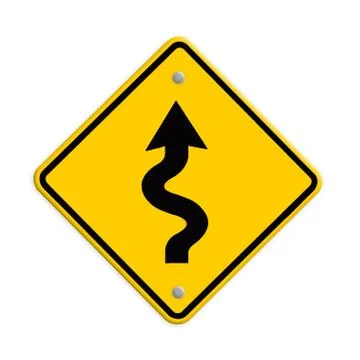 Traffic sign zigzag isolate on white background Stock Illustration