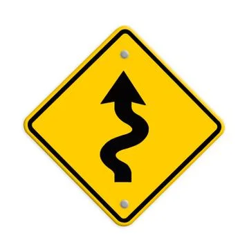 Traffic sign zigzag isolate on white background Stock Illustration