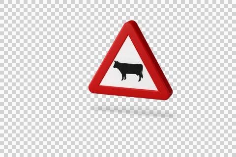 Traffic signal. 3d render. Attention passage of domestic animals Ilustração Stock