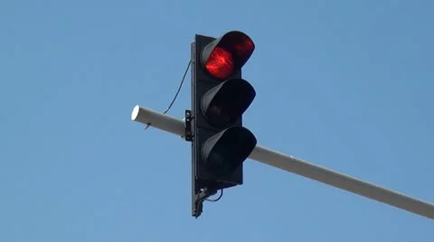 Traffic Signal Light, Semafor Stock Footage
