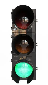 Traffic signal light with white background Stock Illustration