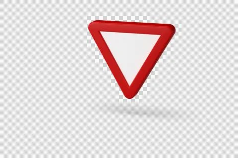 Traffic signal made with 3d render. Give way. Highway traffic code. Blank sign Stock Illustration