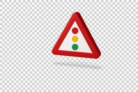 Traffic signal made with 3d render. Traffic light warning. Highway traffic code Stock Illustration