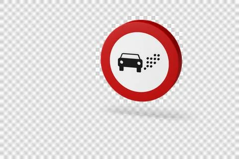 Traffic signal made with 3d render. Low emission zone. Highway traffic code Stock Illustration
